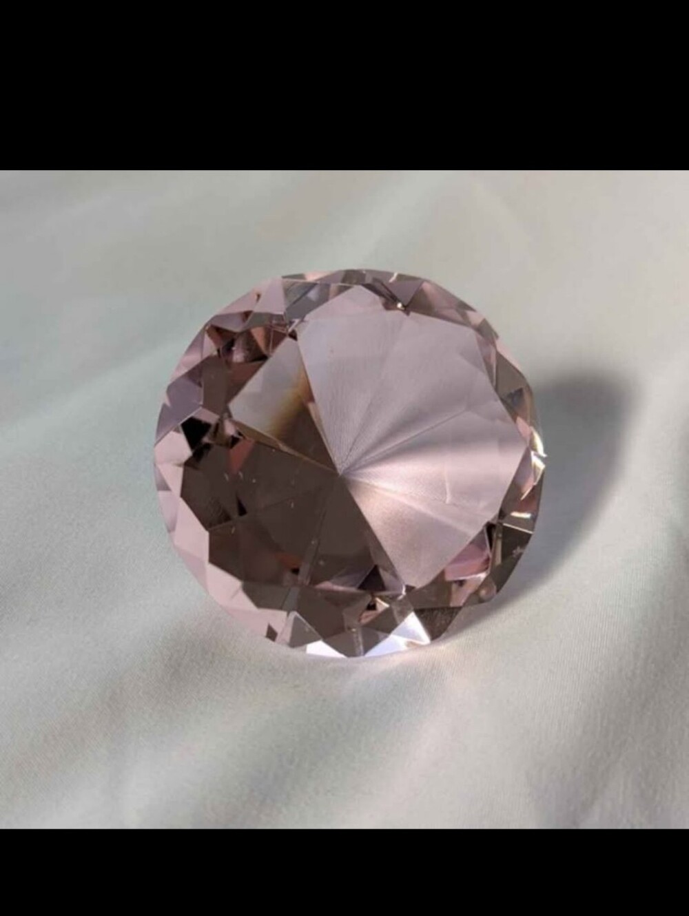 Large Pink Crystal Paperweight